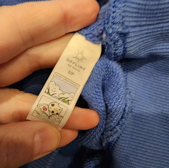 OFFLINE By Aerie Throw Back Cropped V Neck Sweatshirt Small Cobalt Blue - Picture 13 of 13